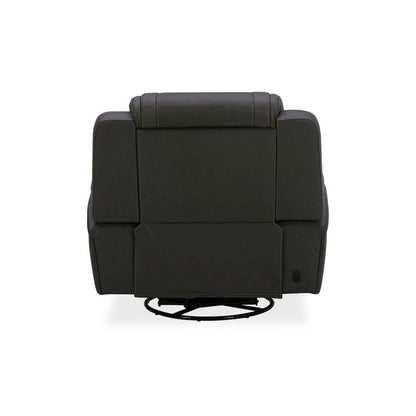Recliner Armchair with Power Recliner, Charging Port - Aline Coal Gray Leather