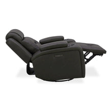 Recliner Armchair with Power Recliner, Charging Port - Aline Coal Gray Leather