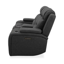 Power Recline Loveseat with Console, Charging Ports - Aline Coal Gray Leather
