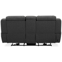 Power Recline Loveseat with Console, Charging Ports - Aline Coal Gray Leather