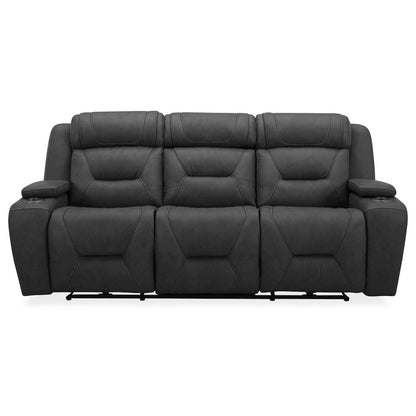 Power Recline Sofa with Charging Ports - Aline Coal Gray Leather