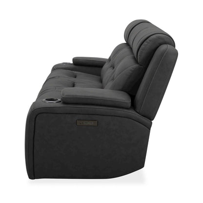 Power Recline Sofa with Charging Ports - Aline Coal Gray Leather