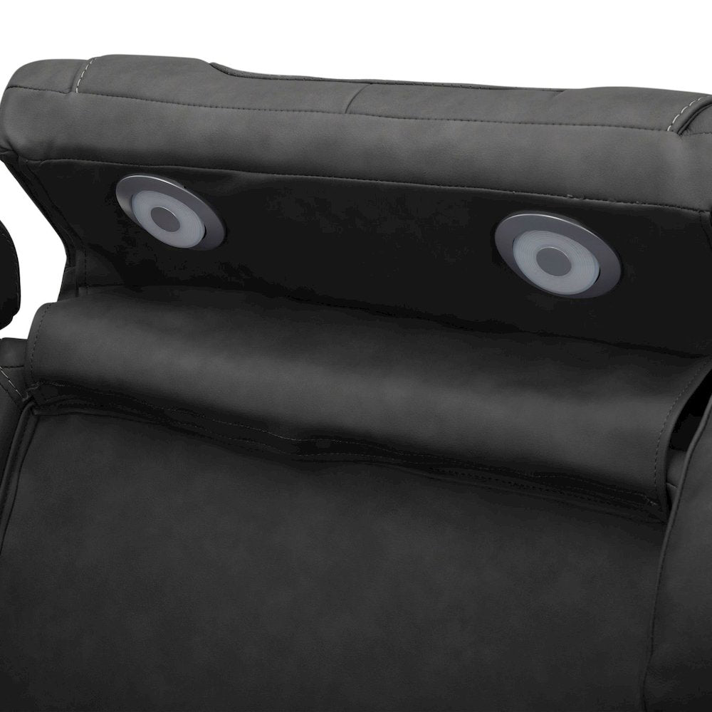 Power Recline Sofa with Charging Ports - Aline Coal Gray Leather