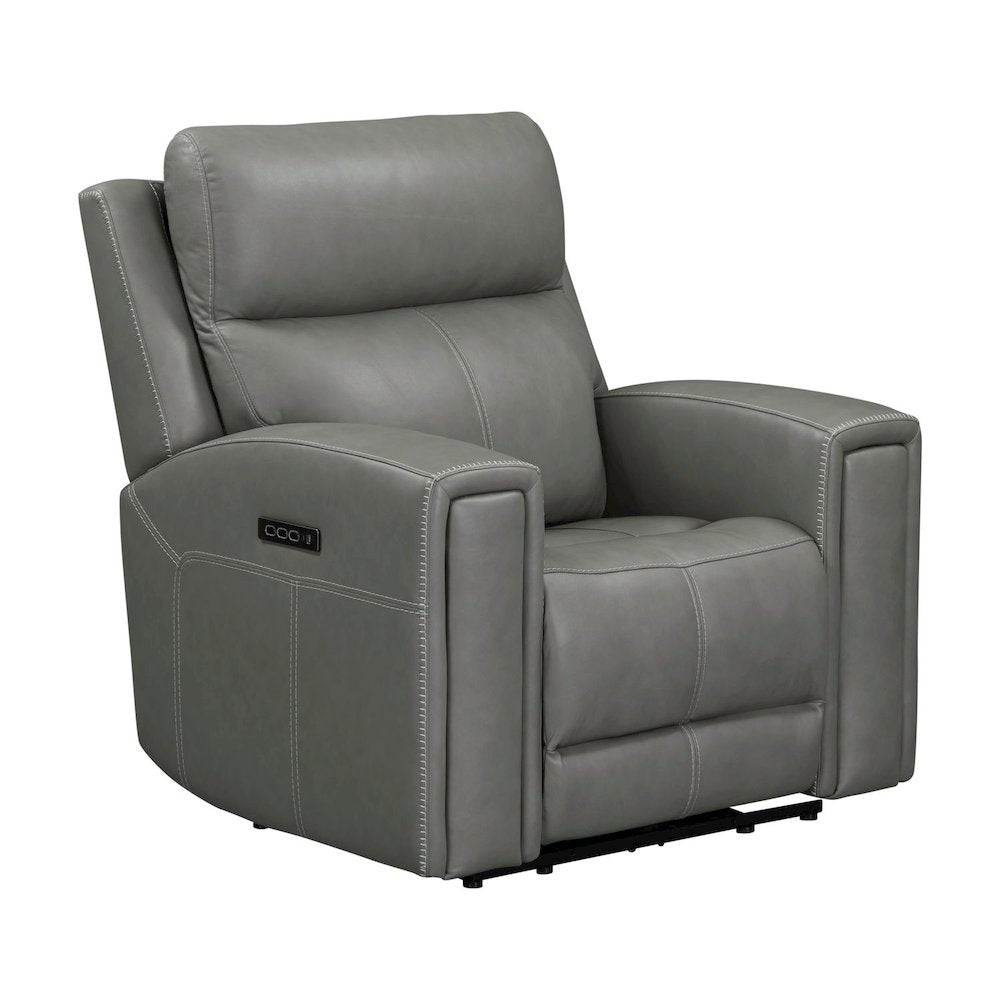 Camden Triple Power Wall Recliner Living Room Chair - Aline Light Gray Leather