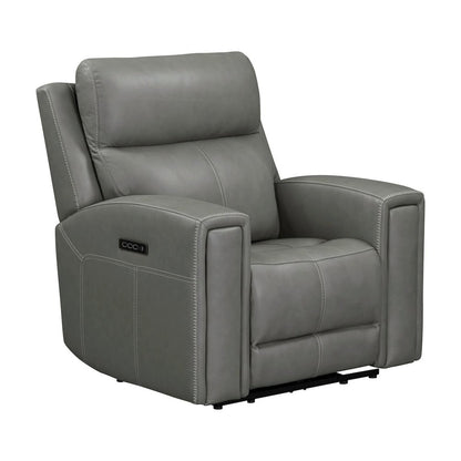 Camden Triple Power Wall Recliner Living Room Chair - Aline Light Gray Leather