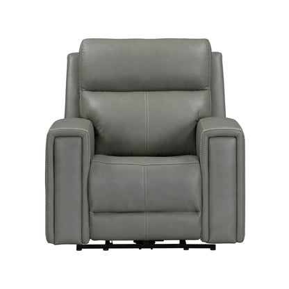 Camden Triple Power Wall Recliner Living Room Chair - Aline Light Gray Leather