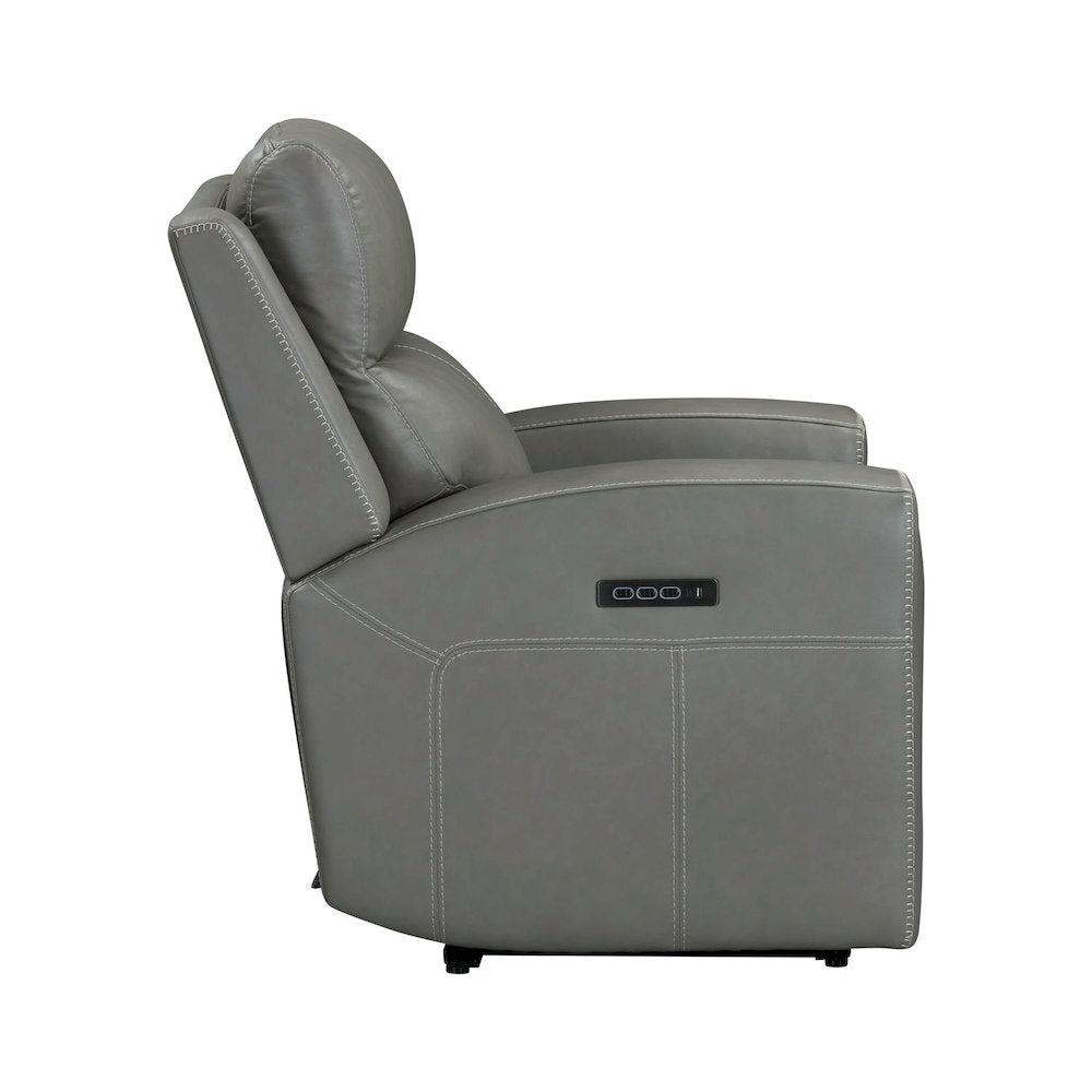 Camden Triple Power Wall Recliner Living Room Chair - Aline Light Gray Leather