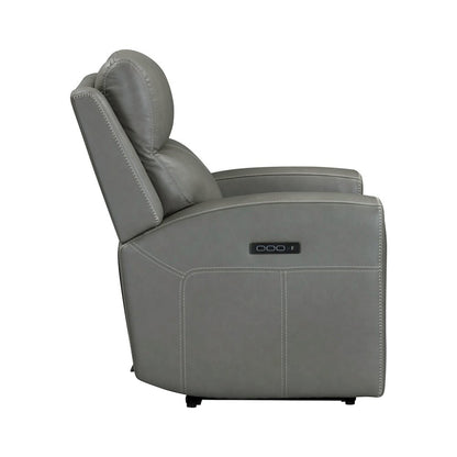 Camden Triple Power Wall Recliner Living Room Chair - Aline Light Gray Leather