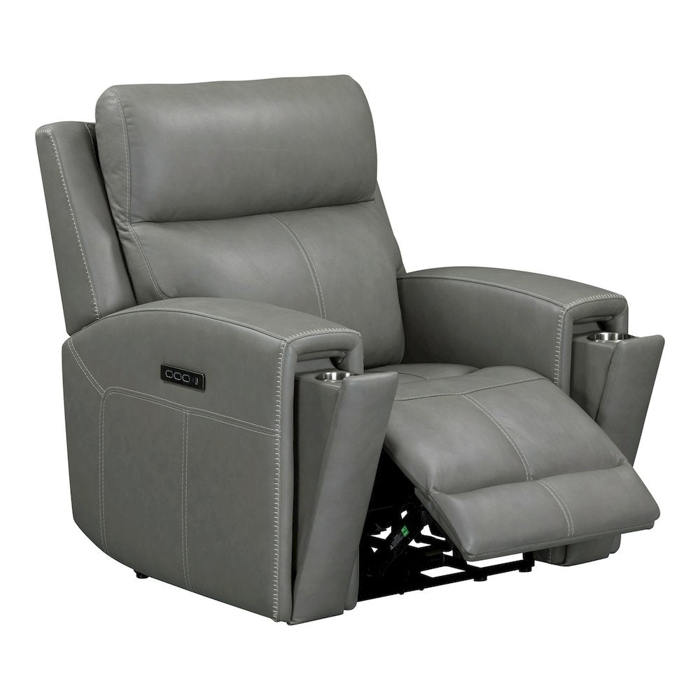 Camden Triple Power Wall Recliner Living Room Chair - Aline Light Gray Leather