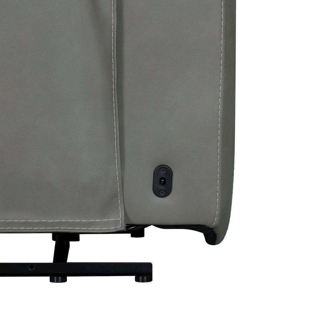 Camden Triple Power Wall Recliner Living Room Chair - Aline Light Gray Leather