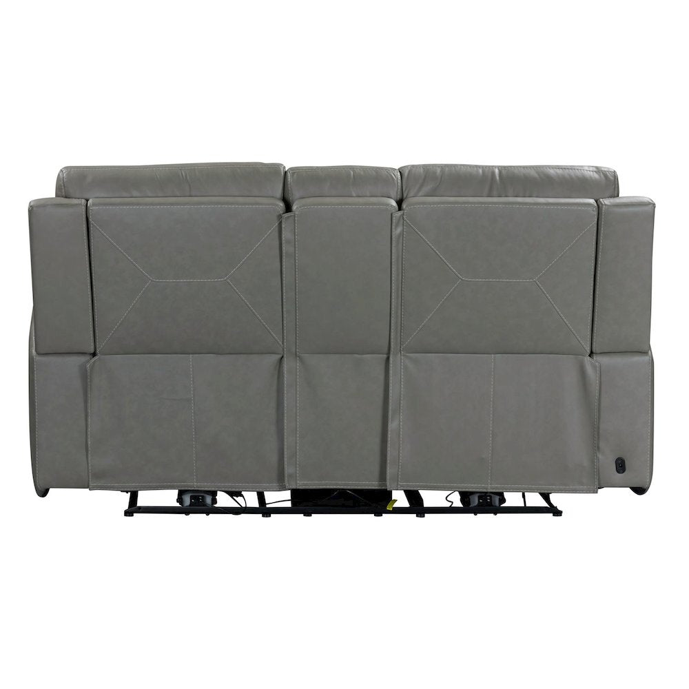 Camden Triple Power Reclining Loveseat with Console - Aline Light Gray Leather