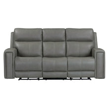 Camden Triple Power Reclining Sofa - Aline Light Gray Leather