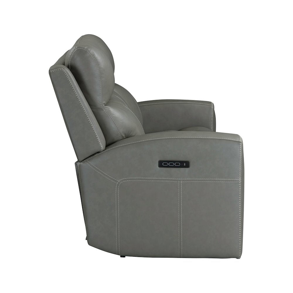 Camden Triple Power Reclining Sofa - Aline Light Gray Leather