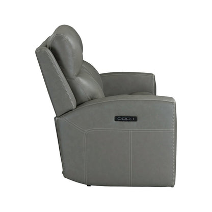 Camden Triple Power Reclining Sofa - Aline Light Gray Leather
