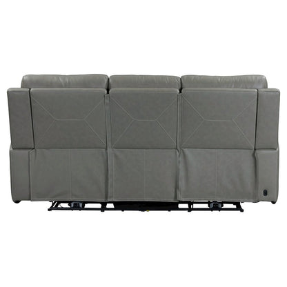 Camden Triple Power Reclining Sofa - Aline Light Gray Leather