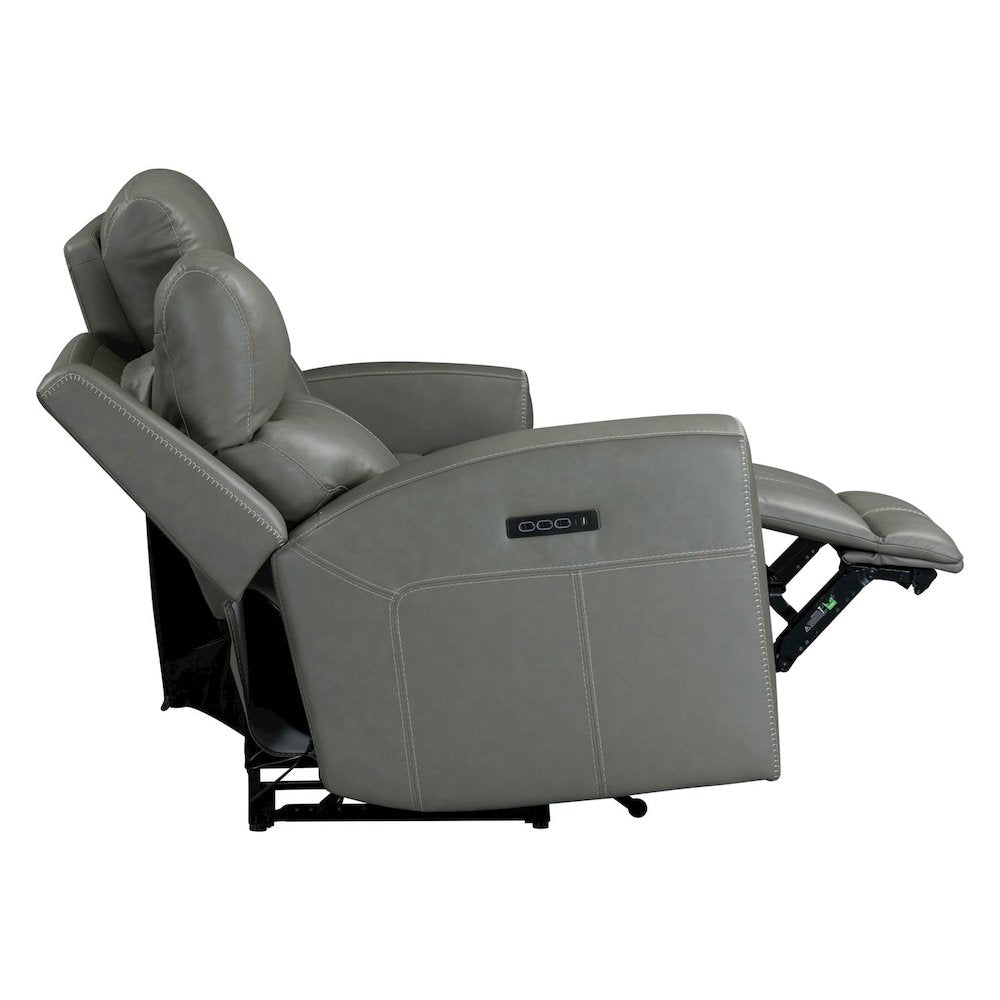 Camden Triple Power Reclining Sofa - Aline Light Gray Leather