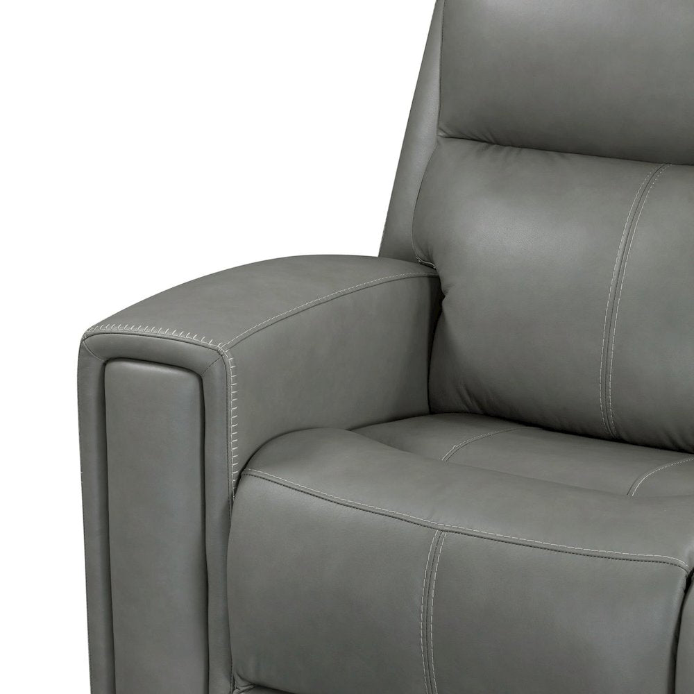 Camden Triple Power Reclining Sofa - Aline Light Gray Leather