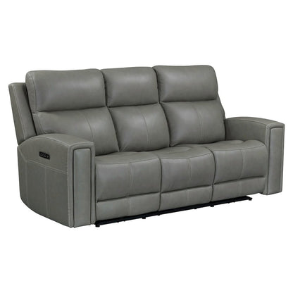 Camden Power Recline Set with Sofa & Loveseat - Aline Light Gray Leather