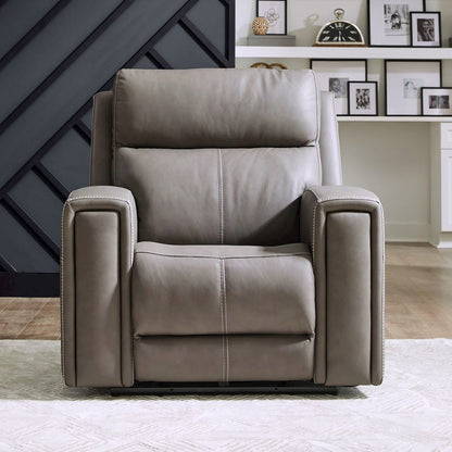 Camden Living Room Zero Wall Power Recline Set - Aline Light Gray Leather