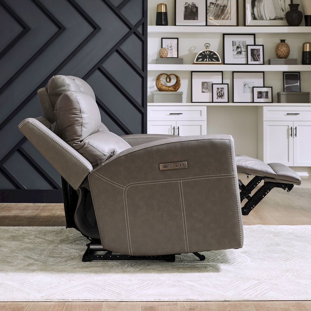 Camden Living Room Zero Wall Power Recline Set - Aline Light Gray Leather