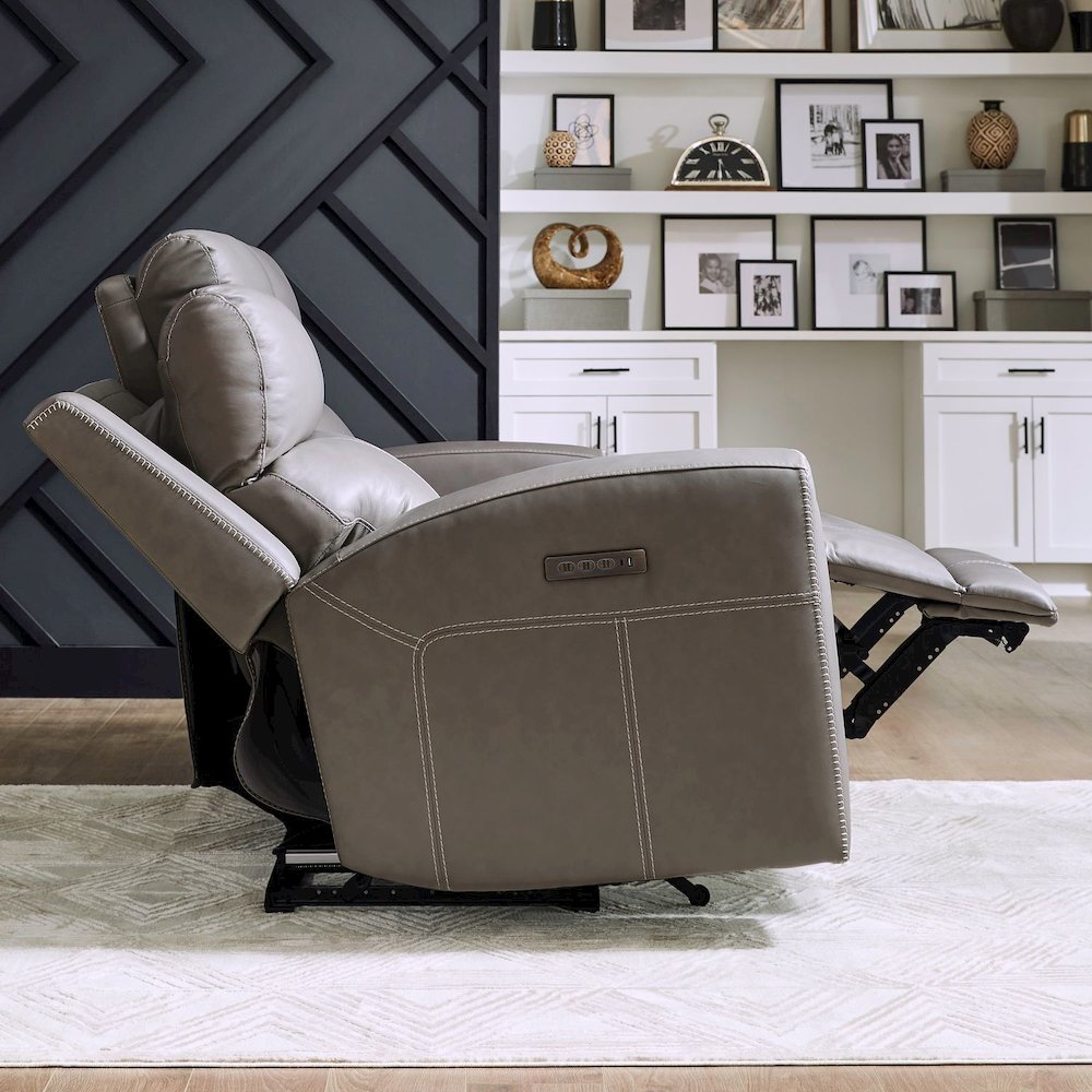 Camden Living Room Zero Wall Power Recline Set - Aline Light Gray Leather