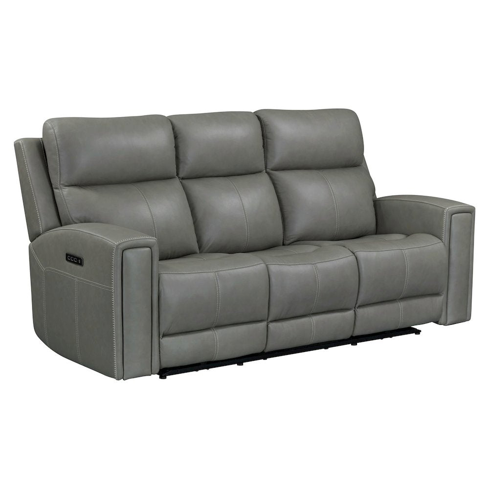 Camden Living Room Zero Wall Power Recline Set - Aline Light Gray Leather