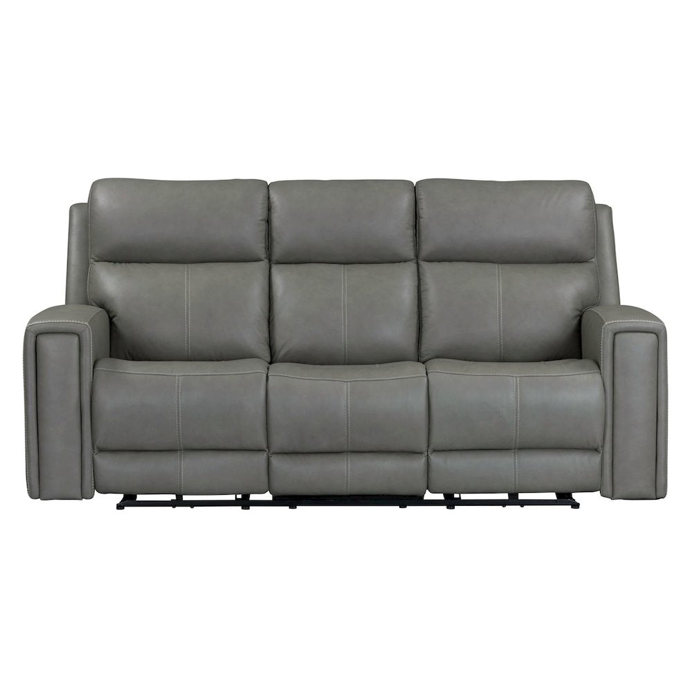 Camden Living Room Zero Wall Power Recline Set - Aline Light Gray Leather