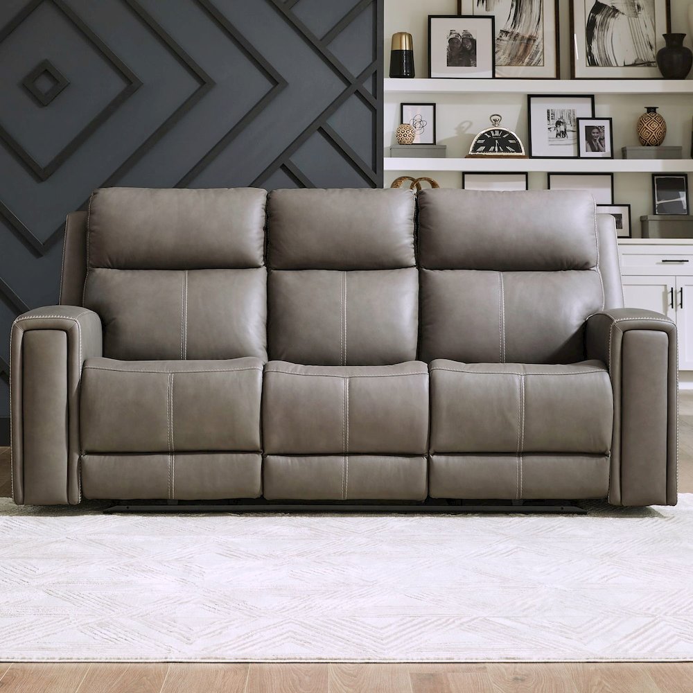 Camden Living Room Zero Wall Power Recline Set - Aline Light Gray Leather
