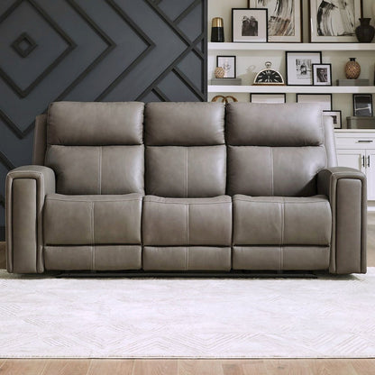 Camden Living Room Zero Wall Power Recline Set - Aline Light Gray Leather