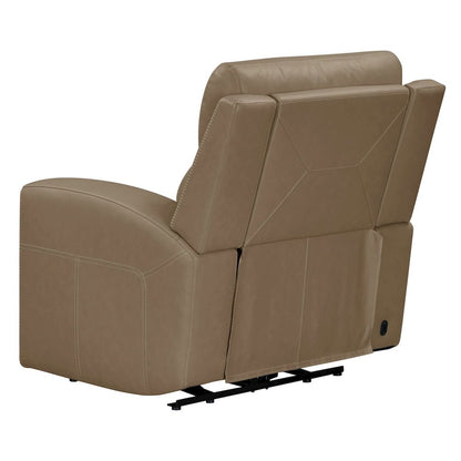 Camden Triple Power Wall Recliner Living Room Chair - Aline Toast Brown Leather