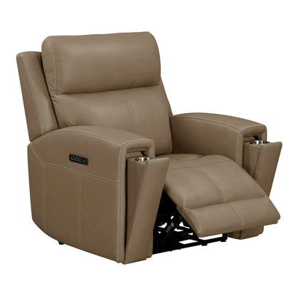 Camden Triple Power Wall Recliner Living Room Chair - Aline Toast Brown Leather