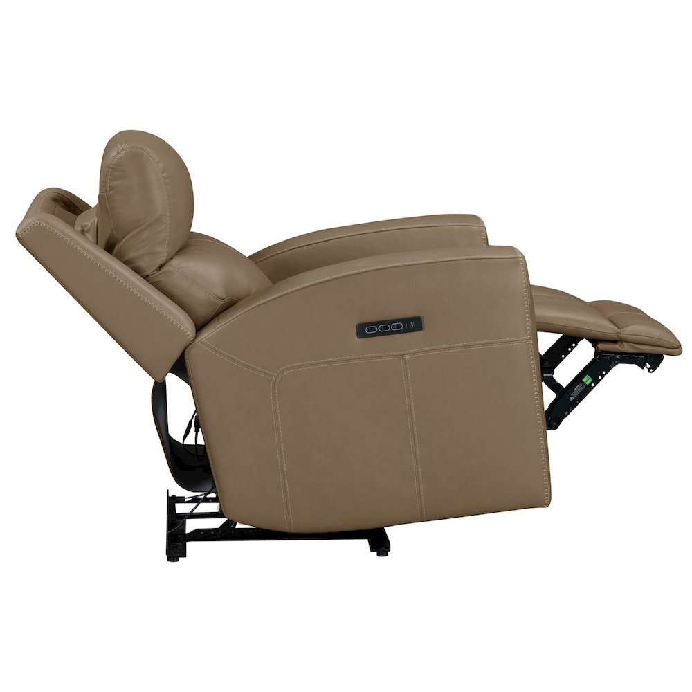 Camden Triple Power Wall Recliner Living Room Chair - Aline Toast Brown Leather