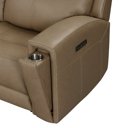 Camden Triple Power Wall Recliner Living Room Chair - Aline Toast Brown Leather