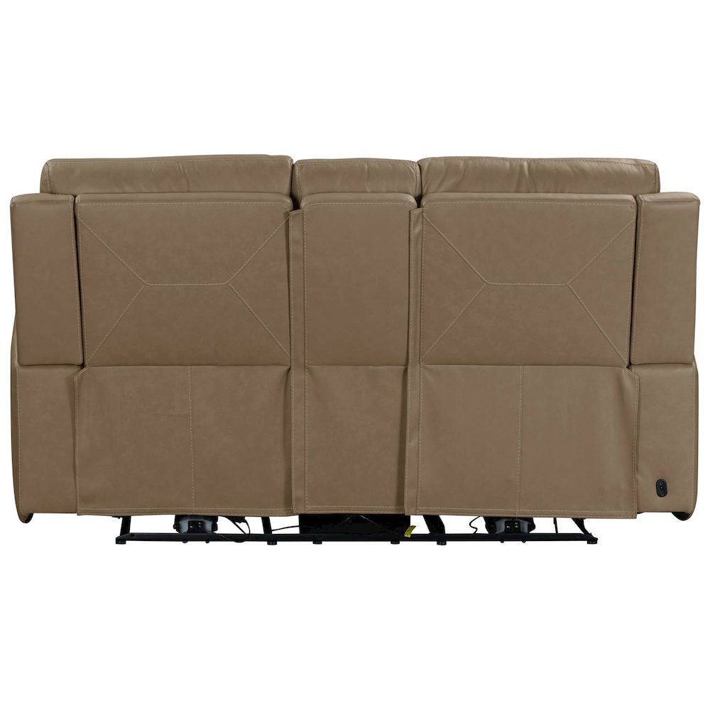 Camden Triple Power Reclining Loveseat with Console - Aline Toast Brown Leather