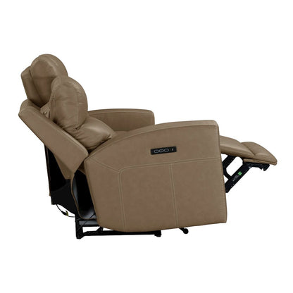 Camden Triple Power Reclining Loveseat with Console - Aline Toast Brown Leather