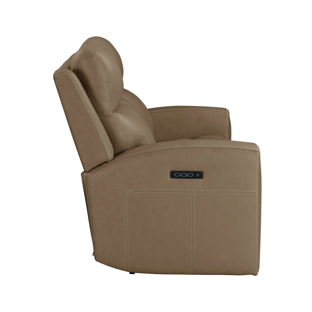 Camden Triple Power Reclining Sofa - Aline Toast Brown Leather