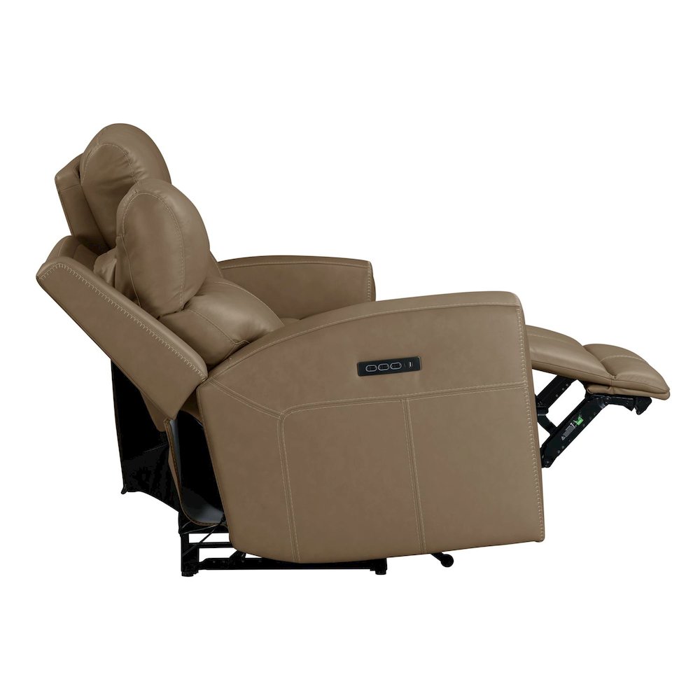 Camden Triple Power Reclining Sofa - Aline Toast Brown Leather