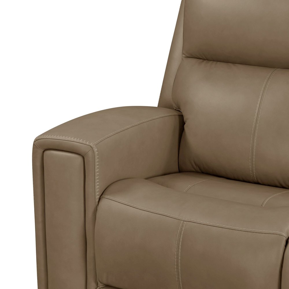 Camden Triple Power Reclining Sofa - Aline Toast Brown Leather