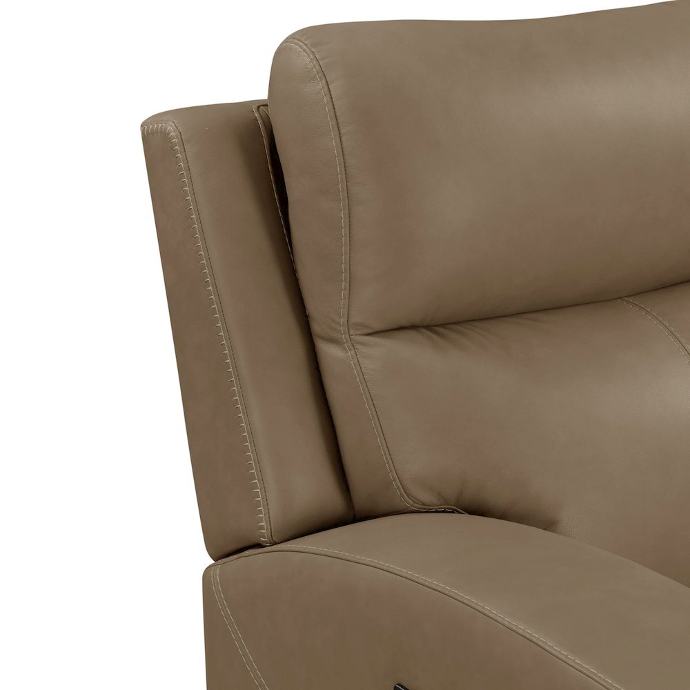 Camden Triple Power Reclining Sofa - Aline Toast Brown Leather