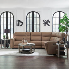 Camden Power Reclining 6 Piece Sectional Sofa - Aline Toast Brown Leather