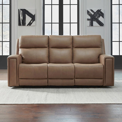 Camden Power Recline Set with Sofa & Loveseat - Aline Toast Brown Leather