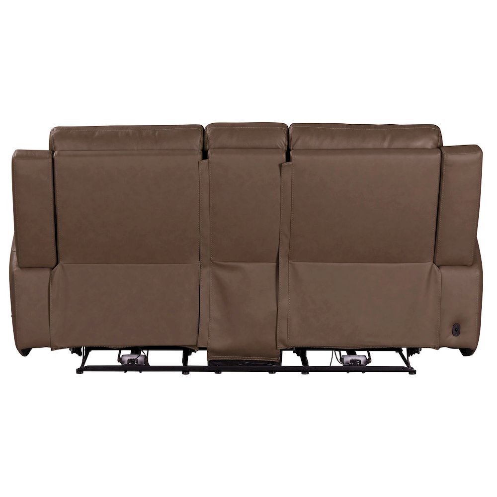 Beckham Power Reclining Loveseat with Console - Aline Saddle Brown Leather