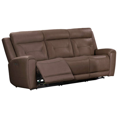 Beckham Power Reclining Sofa - Aline Saddle Brown Leather
