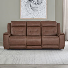 Beckham Power Reclining Sofa - Aline Saddle Brown Leather