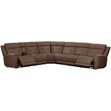 Beckham Power Reclining 7 Piece Sectional Sofa - Aline Saddle Brown Leather