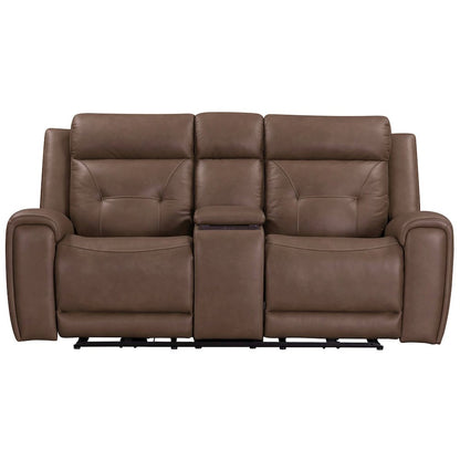Beckham Power Recline Set with Sofa & Loveseat - Aline Saddle Brown Leather
