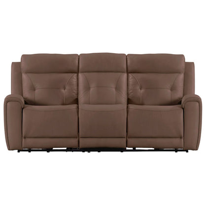 Beckham Power Recline Set with Sofa & Loveseat - Aline Saddle Brown Leather