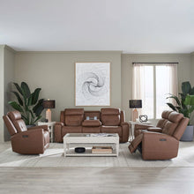 Beckham Recline Set with Sofa, Loveseat & Recliner - Aline Saddle Brown Leather