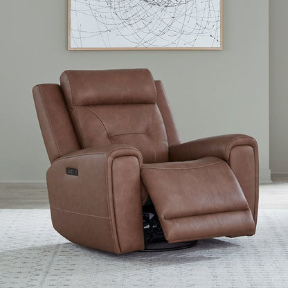 Beckham Power Recline Set with Sofa & Recliner - Aline Saddle Brown Leather