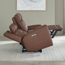 Beckham Power Recline Set with Sofa & Recliner - Aline Saddle Brown Leather